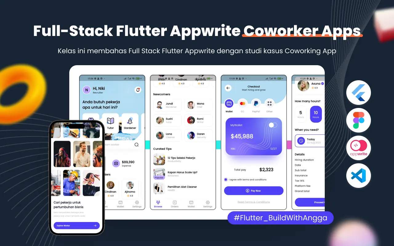 Foto kelas Full-Stack Flutter Android iOS Developer: Find Worker App
